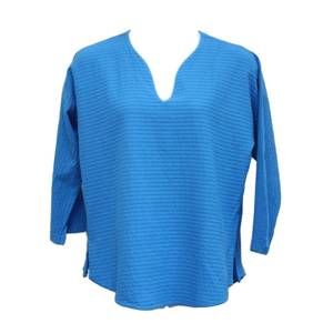 NEW ATHENA women's mirage cotton gauze top in blue